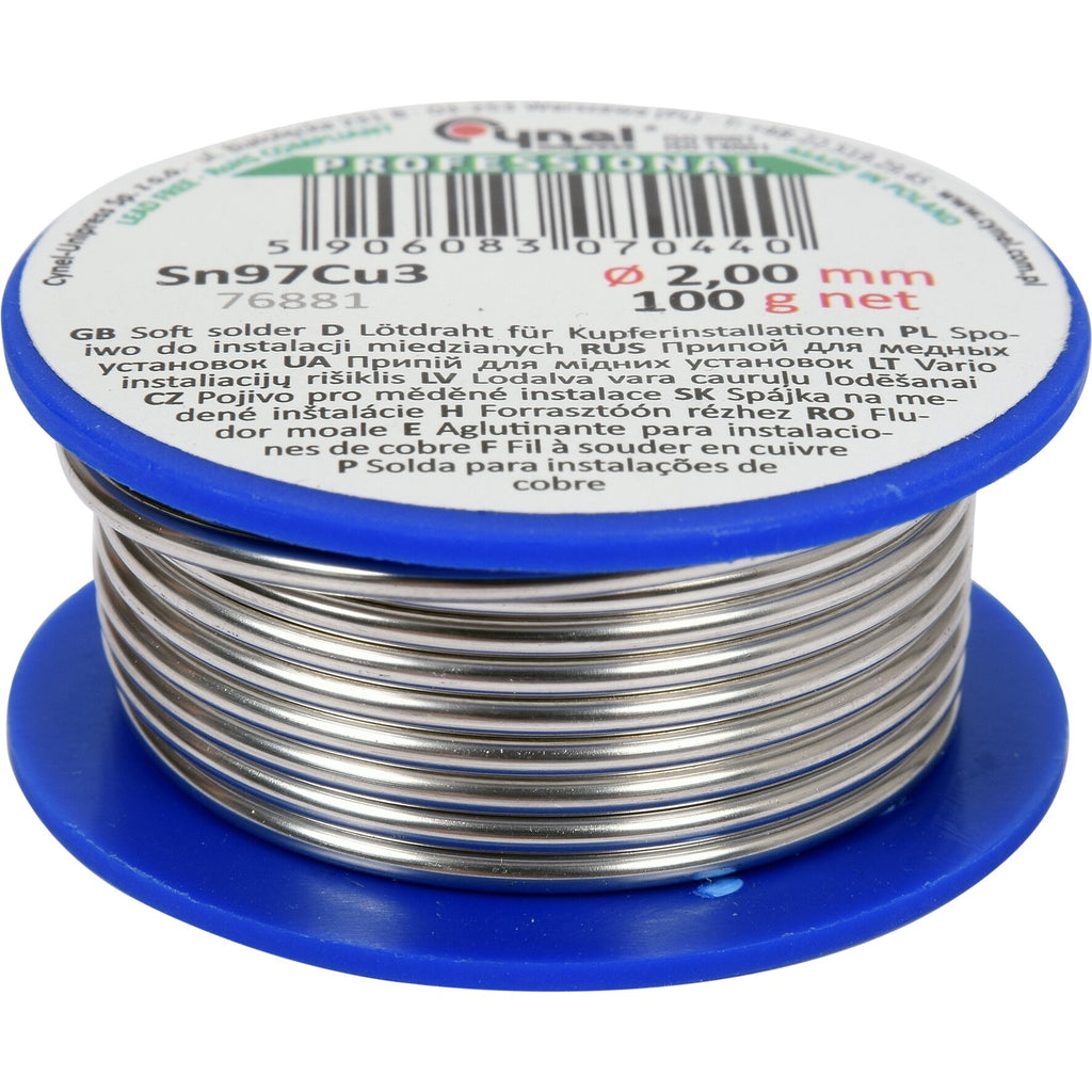 Mīkstlodēšanas stieple varam 2,0 mm (Sn97Cu3)