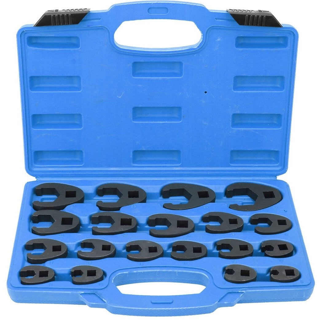3/8" + 1/2" uzgriežņu atslēgu komplekts ar vārnu kājiņu, 8 - 32 mm