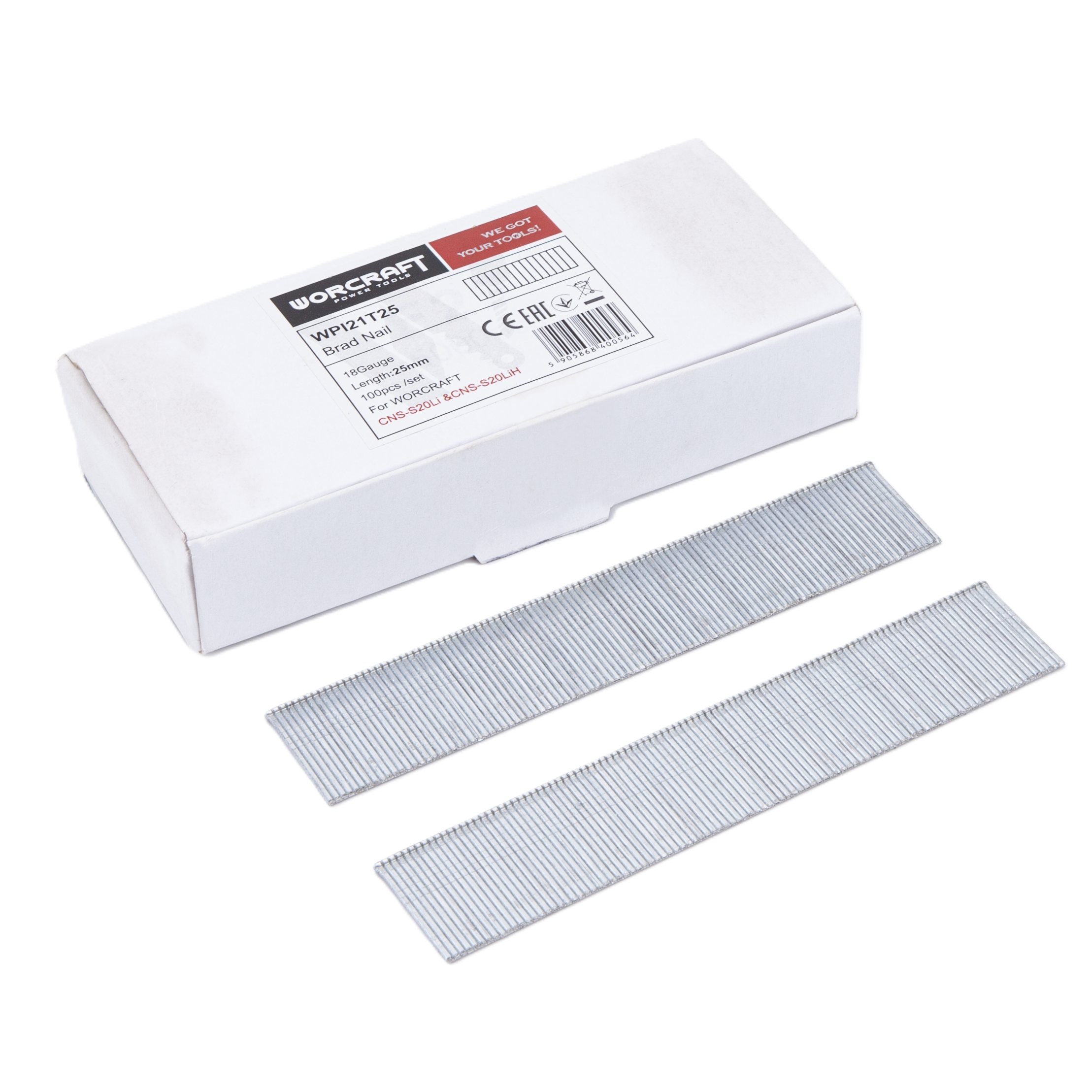 Naglas 25 mm kombinētajai naglotāja pistolei CNS-S20LiH, 18. izmērs (100 gab.)