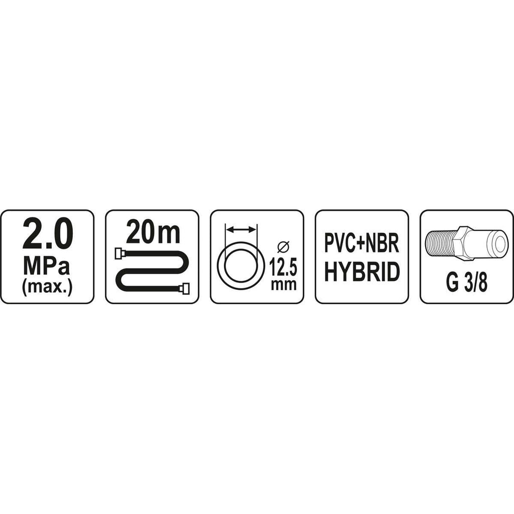 Hibrīda gaisa šļūtene ar ārējo vītni 3/8" (Ø12,5x17mm) 20m