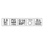 Hibrīda gaisa šļūtene ar ārējo vītni 1/4" (8x14mm) 30m